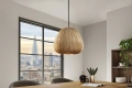 Lampa sufitowa w stylu boho, materiałowy klosz w kolorze złotym 30 cm SASSY