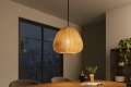 Lampa sufitowa w stylu boho, materiałowy klosz w kolorze złotym 30 cm SASSY