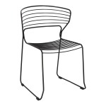 Ażurowe krzesło w kolorze czarnym, w całości metalowe RAS