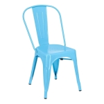 Krzesło z oparciem Paris niebieski metal 