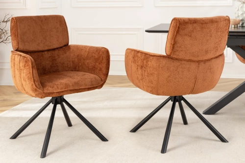 Krzesło obrotowe do jadalni miedziane, na metalowych nogach RITZ II