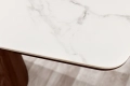 Stół z blatem ceramicznym o wyglądzie marmuru, fornir z drewna orzechowego 200 cm VINERA