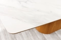 Stół z blatem ceramicznym o wyglądzie marmuru, fornir z drewna dębowego 200 cm VINERA
