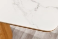 Stół z blatem ceramicznym o wyglądzie marmuru, fornir z drewna dębowego 200 cm VINERA