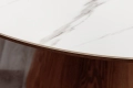 Stół z blatem ceramicznym o wyglądzie marmuru, fornir z drewna orzechowego 120 cm VINERA