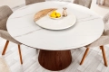 Stół z blatem ceramicznym o wyglądzie marmuru, fornir z drewna orzechowego 120 cm VINERA