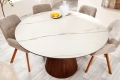 Stół z blatem ceramicznym o wyglądzie marmuru, fornir z drewna orzechowego 120 cm VINERA