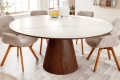 Stół z blatem ceramicznym o wyglądzie marmuru, fornir z drewna orzechowego 120 cm VINERA