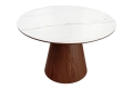 Stół z blatem ceramicznym o wyglądzie marmuru, fornir z drewna orzechowego 120 cm VINERA