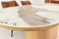 Stół z blatem ceramicznym o wyglądzie marmuru, fornir z drewna dębowego 200 cm VINERA II