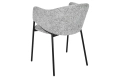 Krzesło z podłokietnikami w kolorze szarym, na metalowych nogach WIKE