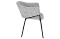 Krzesło z podłokietnikami w kolorze szarym, na metalowych nogach WIKE