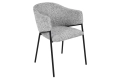 Krzesło z podłokietnikami w kolorze szarym, na metalowych nogach WIKE