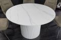 Stół z blatem ceramicznym o wyglądzie marmuru, biała podstawa 120 cm VINERA