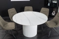 Stół z blatem ceramicznym o wyglądzie marmuru, biała podstawa 120 cm VINERA