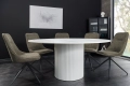 Stół z blatem ceramicznym o wyglądzie marmuru, biała podstawa 120 cm VINERA