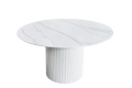 Stół z blatem ceramicznym o wyglądzie marmuru, biała podstawa 120 cm VINERA