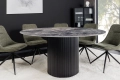 Stół z blatem ceramicznym o wyglądzie marmuru, czarna podstawa 120 cm VINERA
