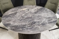 Stół z blatem ceramicznym o wyglądzie marmuru, czarna podstawa 120 cm VINERA