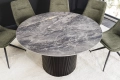 Stół z blatem ceramicznym o wyglądzie marmuru, czarna podstawa 120 cm VINERA