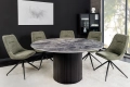 Stół z blatem ceramicznym o wyglądzie marmuru, czarna podstawa 120 cm VINERA