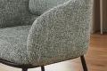 Krzesło z podłokietnikami w kolorze zielonym, na metalowych nogach LACEY