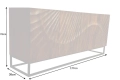 Brązowa komoda SEKWANA drewno mango, czarny metal 177cm