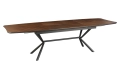 Rozkładany stół na metalowych nogach, fornir orzechowy 180-270 cm MOZZA